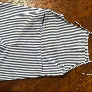 Blue and White Striped Sleeveless jumpsuit
